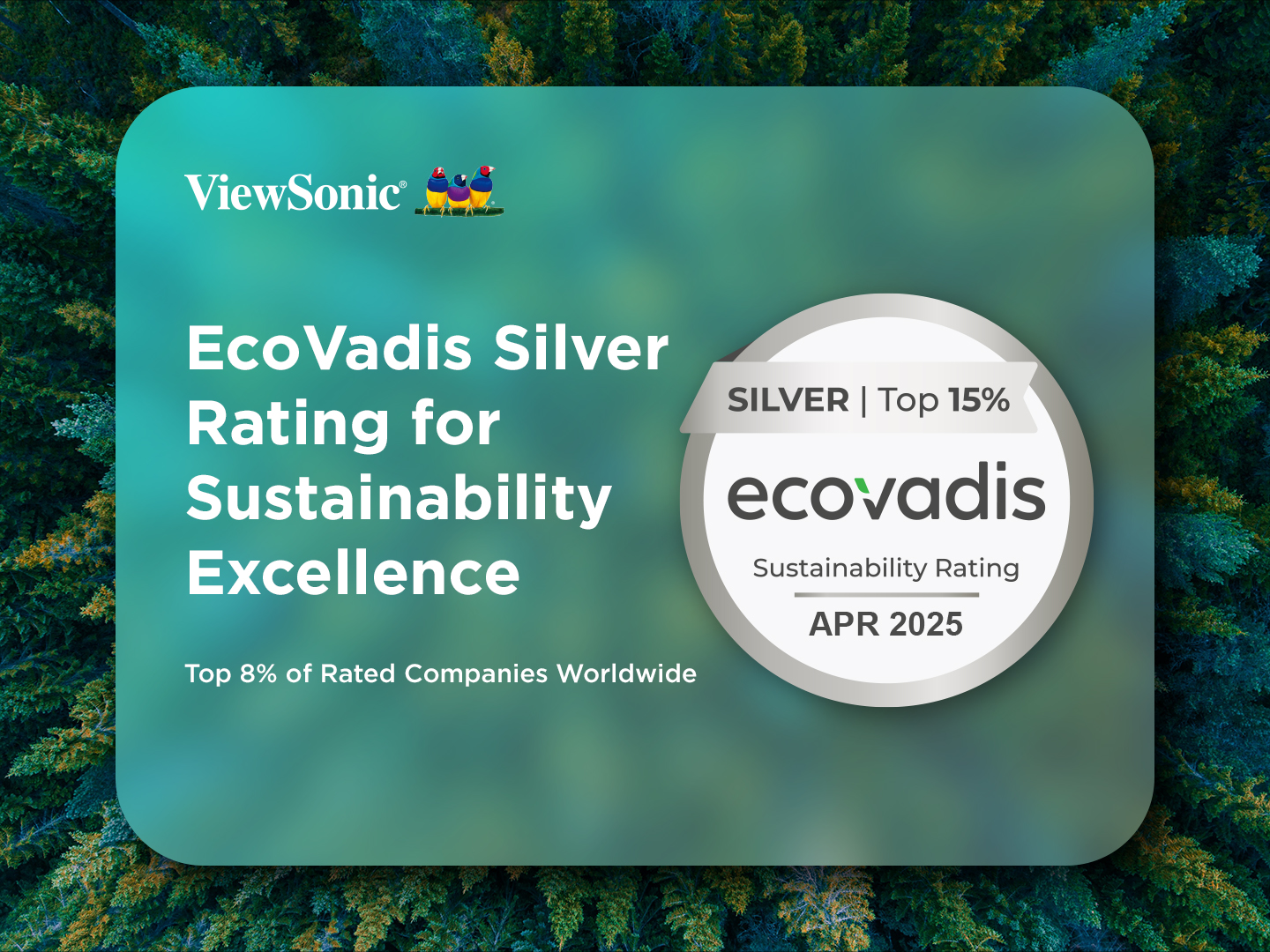 A VIEWSONIC ECOVADIS SILVER MINŐSÍTÉST KAPOTT A FENNTARTHATÓSÁGBAN ELÉRT KIVÁLÓSÁGÉRT slide