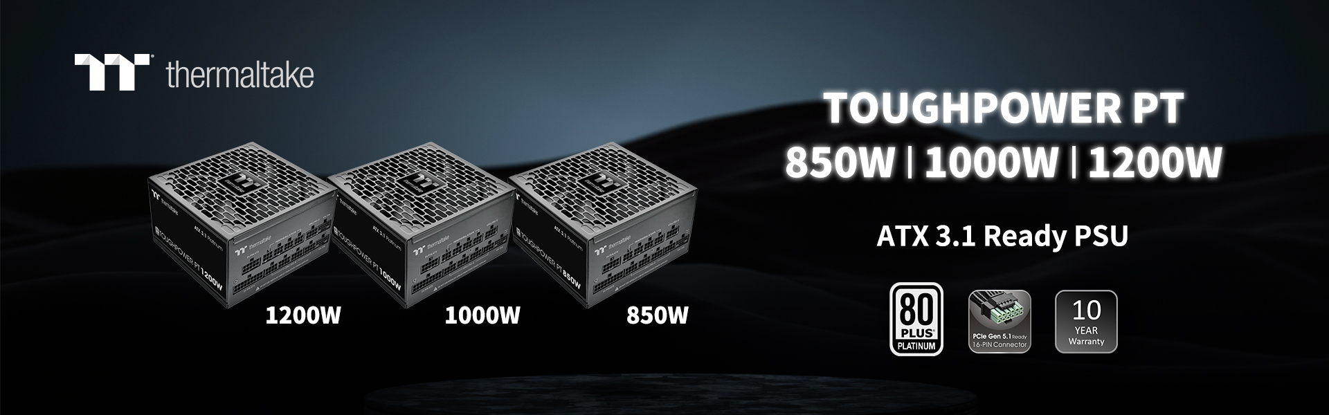 A THERMALTAKE BEMUTATJA A TOUGHPOWER PT PLATINUM SOROZAT 850 W-OS, 1000 W-OS ÉS 1200 W-OS TÁPEGYSÉGEIT